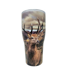 Stainless Steel Deer Buck 24 ounce Tumbler with Lid